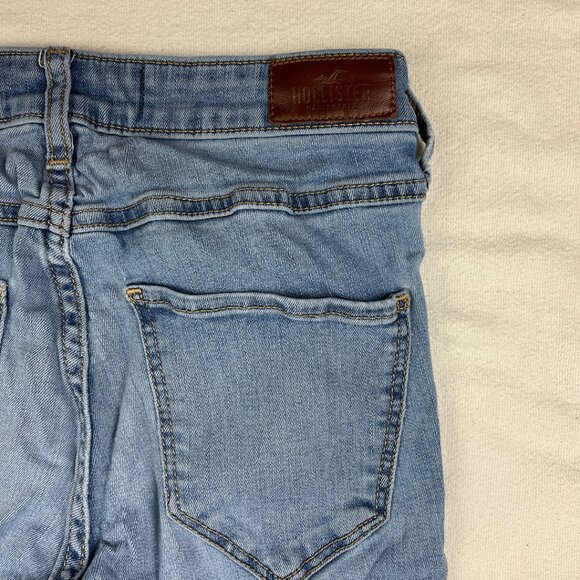 Hollister Mid-Rise Super Skinny Size 26x30 3R Stretch Denim Distressed Raw Hem - Picture 8 of 14